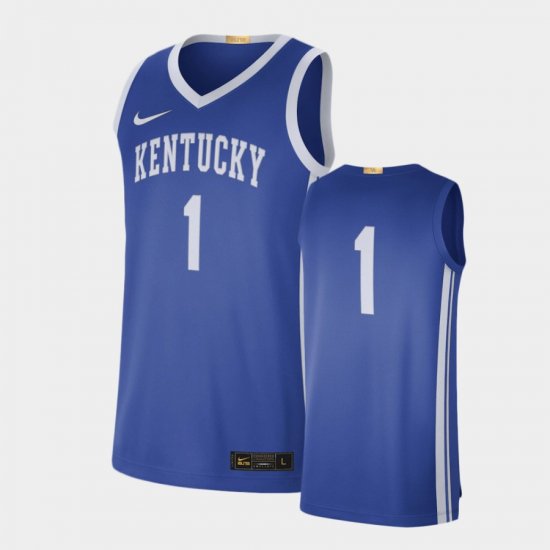 #1 Limited Kentucky Wildcats Basketball Men\'s Royal Jersey 202504-209