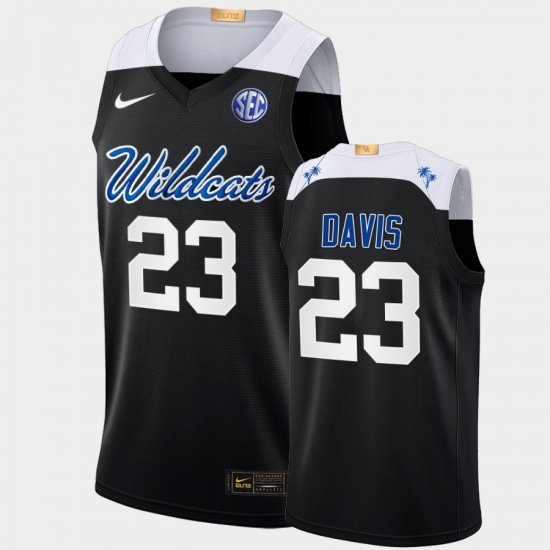 #23 Anthony Davis College Basketball Kentucky Wildcats Elite Men Black Jersey 617408-373