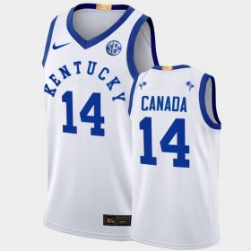#14 Brennan Canada College Basketball University of Kentucky 2022 Big Blue Bahamas Basketball Mens White Jersey 671709-281 #14 Brennan Canada College Basketball University of Kentucky 2022 Big Blue Bahamas Basketball Mens White Jersey 671709-281