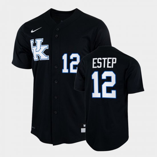 #12 Chase Estep College Baseball UK 2022 Mens Black Jersey 982319-180