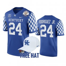 #24 Chris Rodriguez Jr. College Football UK 2021 Citrus Bowl CFP Men's Blue Jersey 133600-369