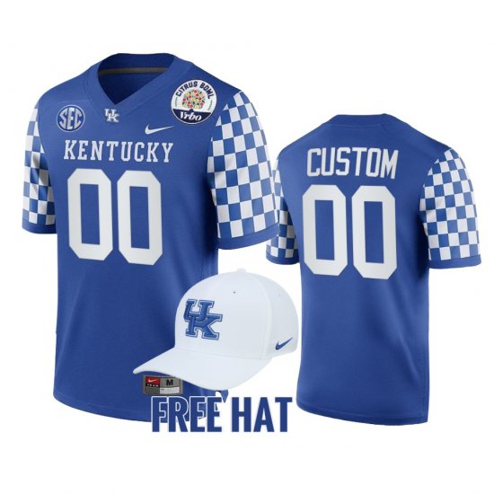 #00 Custom College Football UK 2021 Citrus Bowl CFP Mens Blue Jersey 201514-460