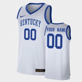 #00 Custom Replica University of Kentucky Men White Jersey 191030-487