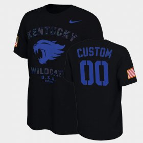 #00 Custom College Football Kentucky Veterans Day 2021 America Flag Men's Black T-Shirt 376142-997