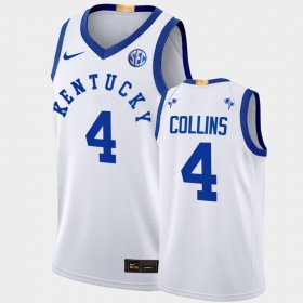 #4 Daimion Collins College Basketball University of Kentucky 2022 Big Blue Bahamas Basketball Men's White Jersey 380031-844