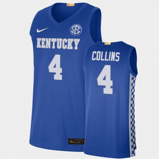 #4 Daimion Collins College Basketball University of Kentucky Authentic Men Royal Jersey 540742-335