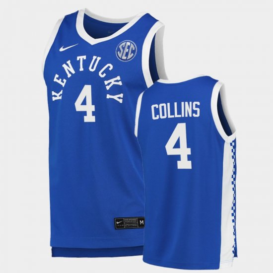 #4 Daimion Collins College Basketball University of Kentucky Replica Mens Royal Jersey 716513-588