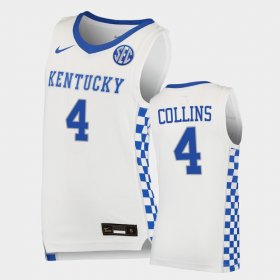 #4 Daimion Collins College Basketball Wildcats Replica Men's White Jersey 747916-692