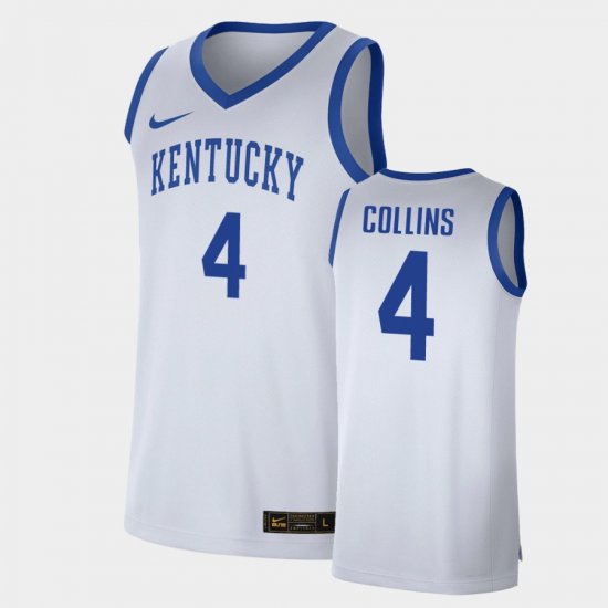 #4 Daimion Collins Replica Wildcats Men White Jersey 929019-951