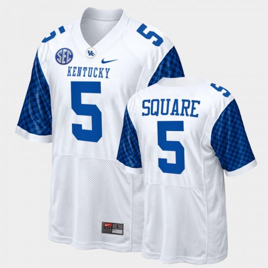 #5 DeAndre Square College Football University of Kentucky Replica Mens White Jersey 200112-209