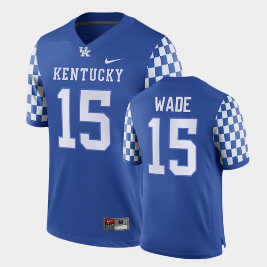 #15 Destin Wade Replica UK NIL Men\'s Royal Jersey 698723-958