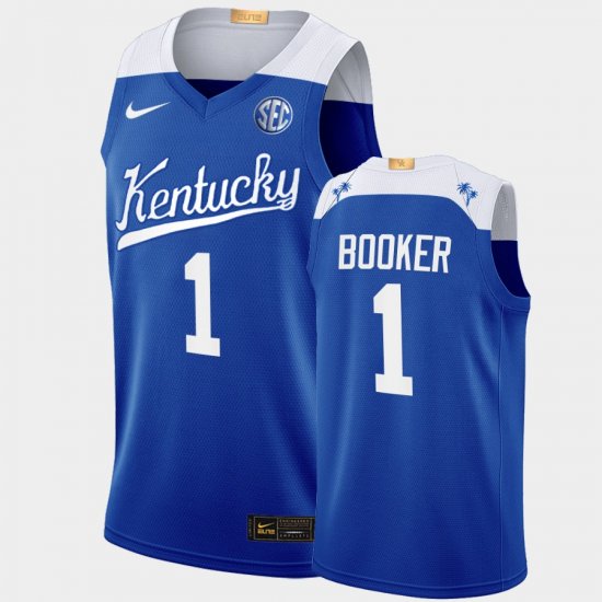 #1 Devin Booker College Basketball Kentucky Wildcats Alumni Men Blue Jersey 790776-890