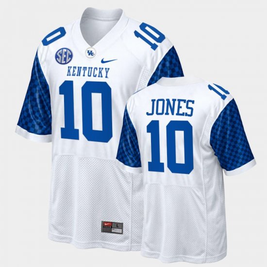 #10 Jacquez Jones College Football University of Kentucky Replica Mens White Jersey 237811-211