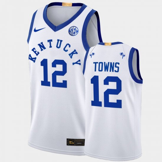 #12 Karl-Anthony Towns College Basketball UK 2022 Big Blue Bahamas Alumni Men\'s White Jersey 955262-281