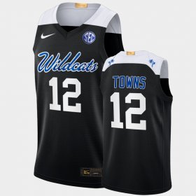 #12 Karl-Anthony Towns College Basketball University of Kentucky Elite Men Black Jersey 146549-375