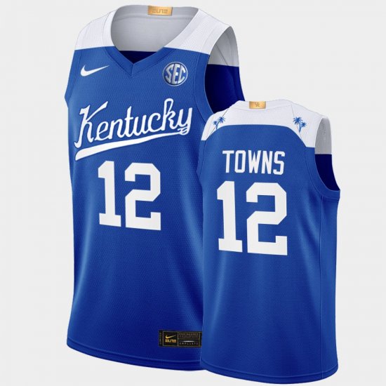 #12 Karl-Anthony Towns College Basketball UK Alumni Mens Blue Jersey 546143-840