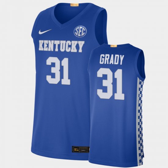 #31 Kellan Grady College Basketball UK Authentic Men\'s Royal Jersey 461791-406