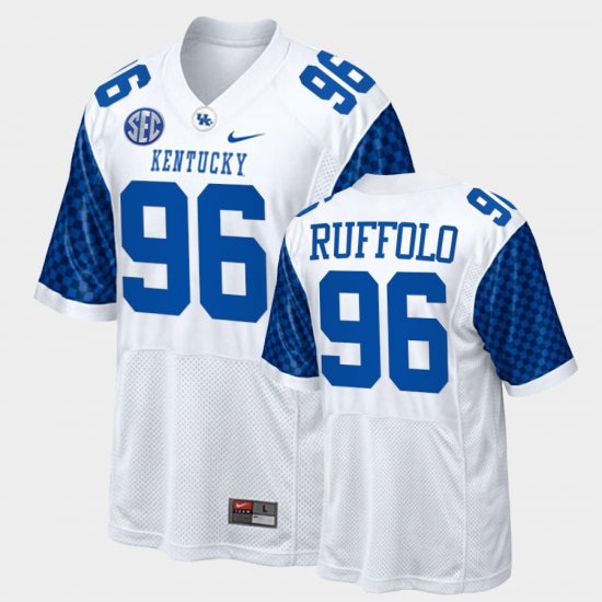 #96 Matt Ruffolo College Football UK Replica Men White Jersey 655373-873