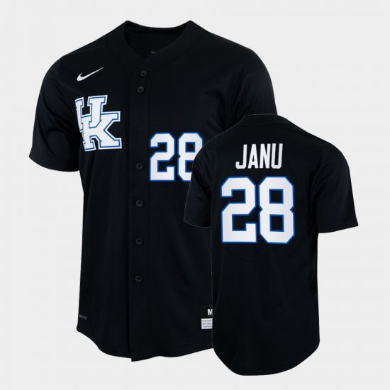 #28 Ora jAnu College Baseball University of Kentucky 2022 Mens Black Jersey 510180-248