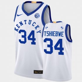 #34 Oscar Tshiebwe College Basketball UK 2022 Big Blue Bahamas Basketball Mens White Jersey 488054-354