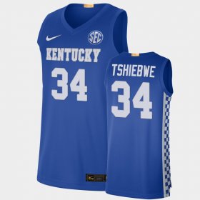 #34 Oscar Tshiebwe College Basketball University of Kentucky Authentic Men's Royal Jersey 655623-993