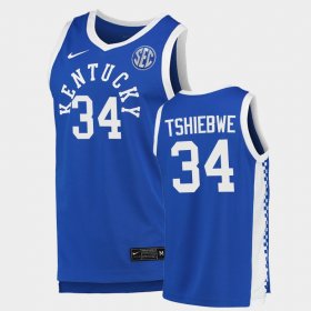 #34 Oscar Tshiebwe College Basketball University of Kentucky Replica Men's Royal Jersey 238599-860