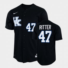 #47 Ryan Ritter College Baseball Kentucky Wildcats 2022 Mens Black Jersey 582894-590 #47 Ryan Ritter College Baseball Kentucky Wildcats 2022 Mens Black Jersey 582894-590