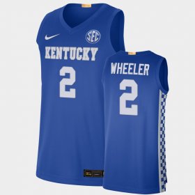 #2 Sahvir Wheeler College Basketball Kentucky Wildcats Authentic Mens Royal Jersey 997310-373