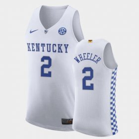 #2 Sahvir Wheeler College Basketball University of Kentucky Authentic Men's White Jersey 919714-556