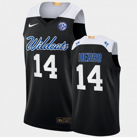 #14 Tyler Herro College Basketball Kentucky Elite Men Black Jersey 638579-947