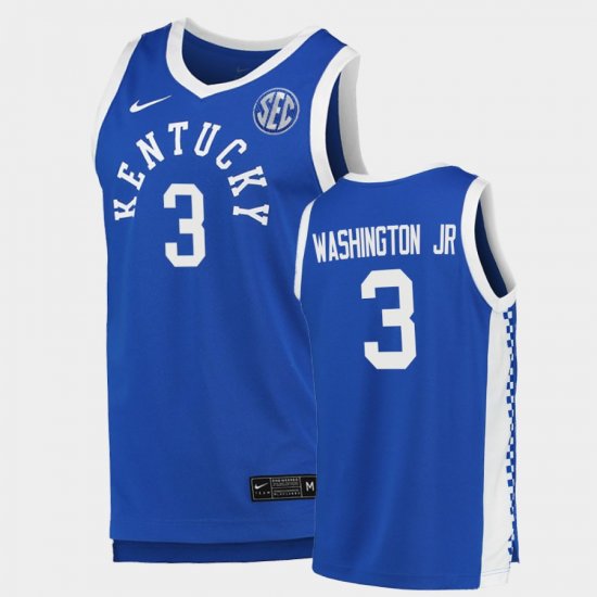 #3 TyTy Washington Jr. College Basketball University of Kentucky Replica Mens Royal Jersey 349503-531