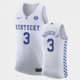 #3 TyTy Washington Jr. College Basketball Kentucky Wildcats Authentic Men White Jersey 913004-627