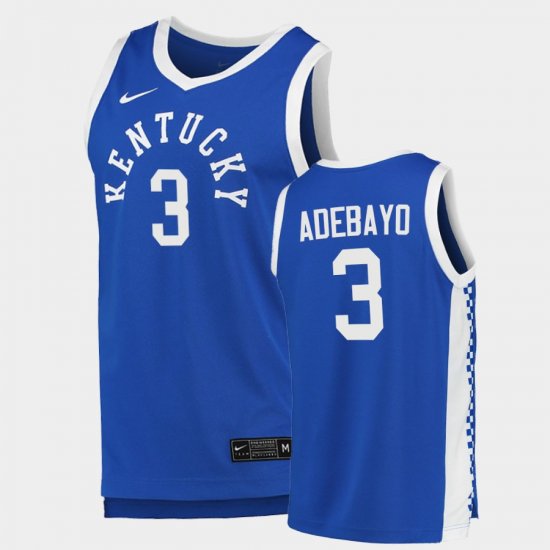 #3 Bam Adebayo College Basketball Kentucky Men\'s Blue Jersey 599725-374