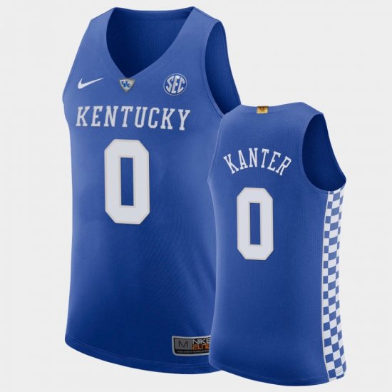 #0 Enes Kanter Authentic College Basketball Wildcats Men\'s Royal Jersey 966781-198