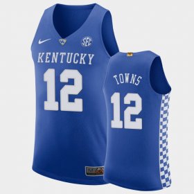 #12 Karl-Anthony Towns Authentic College Basketball University of Kentucky Men Royal Jersey 485794-710