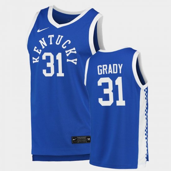 #31 Kellan Grady College Basketball UK 2021 Trade Men\'s Blue Jersey 726354-967