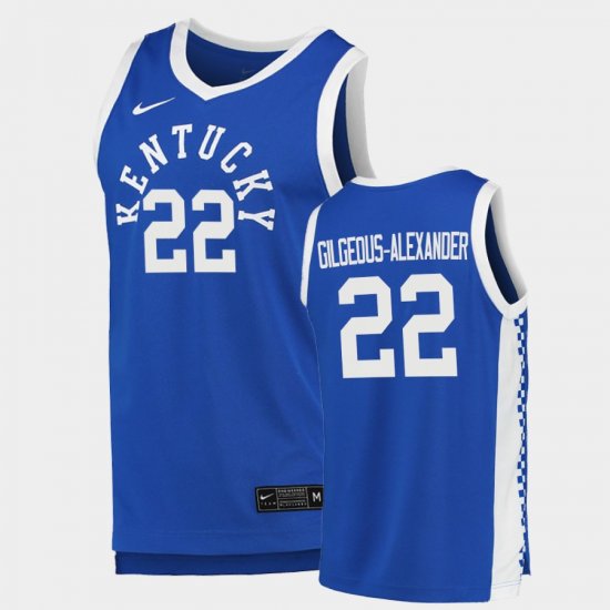 #22 Shai Gilgeous-Alexander College Basketball UK Men\'s Blue Jersey 305885-237