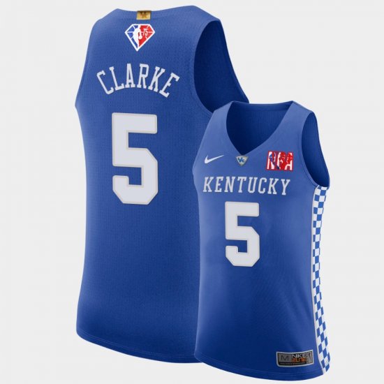 #5 Terrence Clarke 2021 NBA Draft University of Kentucky Honorary Men\'s Blue Jersey 436649-677