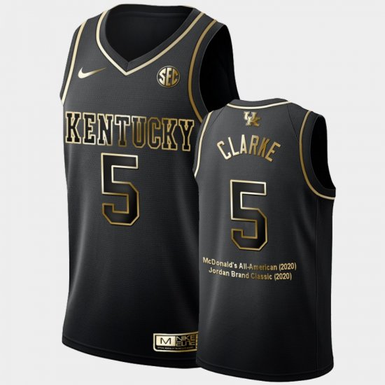 #5 Terrence Clarke RIP Wildcats NCAA Star Golden Limited Men Black Jersey 557618-399