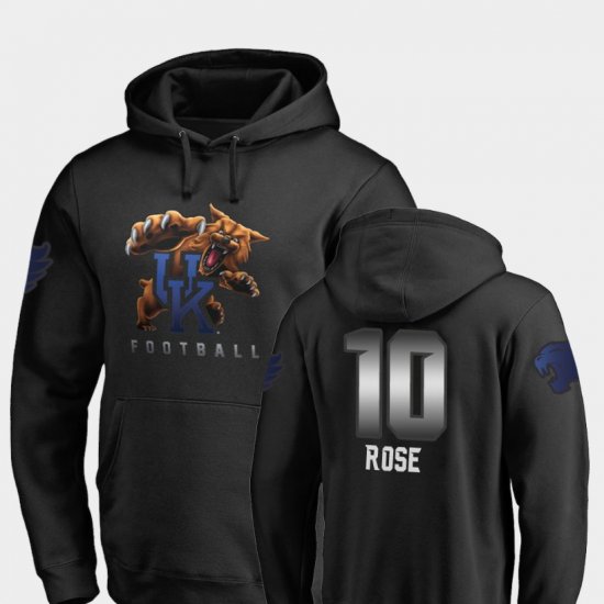 #10 Asim Rose Midnight Mascot Kentucky Football Men\'s Black Hoodie 290958-991