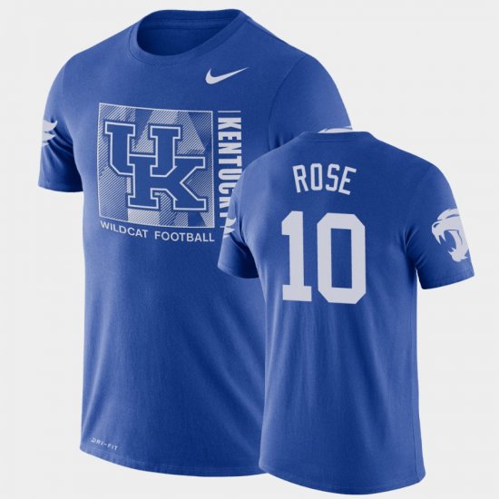 #10 Asim Rose Team Issue Kentucky Performance Men Royal T-Shirt 980609-167