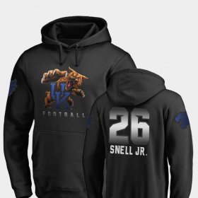 #26 Benny Snell Jr. Midnight Mascot Kentucky Wildcats Football Mens Black Hoodie 548486-123