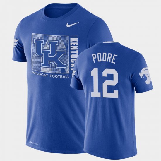 #12 Chance Poore Team Issue Wildcats Performance Men Royal T-Shirt 152011-258