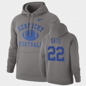 #22 Chris Oats Retro Football Kentucky Wildcats Pullover Men's Heathered Gray Hoodie 799190-441