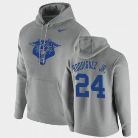 #24 Chris Rodriguez Jr. Vintage School Logo Kentucky Wildcats Pullover Men Heathered Gray Hoodie 897178-607