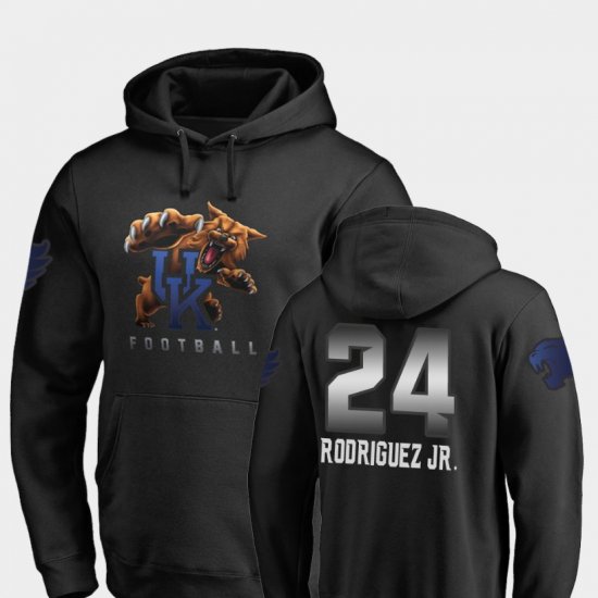 #24 Christopher Rodriguez Jr. Midnight Mascot University of Kentucky Football Men Black Hoodie 767416-716