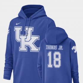 #18 Clevan Thomas Jr. Champ Drive Wildcats Football Performance Mens Royal Hoodie 444807-194