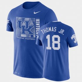 #18 Clevan Thomas Jr. Team Issue Kentucky Wildcats Performance Mens Royal T-Shirt 181702-917