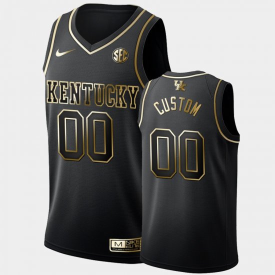 #00 Custom Golden Edition University of Kentucky College Basketball Limited Men Black Jersey 798793-840