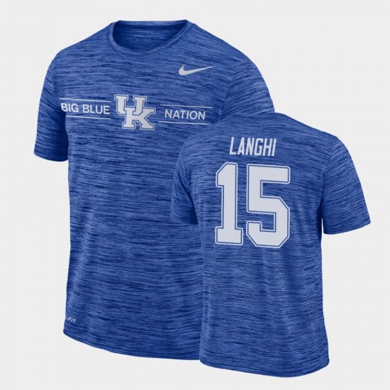 #15 Kolbe Langhi GFX Velocity Kentucky Wildcats Sideline Legend Performance Men Royal T-Shirt 414980-554